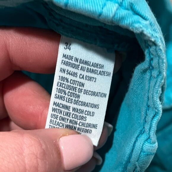 American Eagle Outfitters Classic Fit Cargo Shorts Pockets Blue Mens Size 34 - Picture 5 of 6